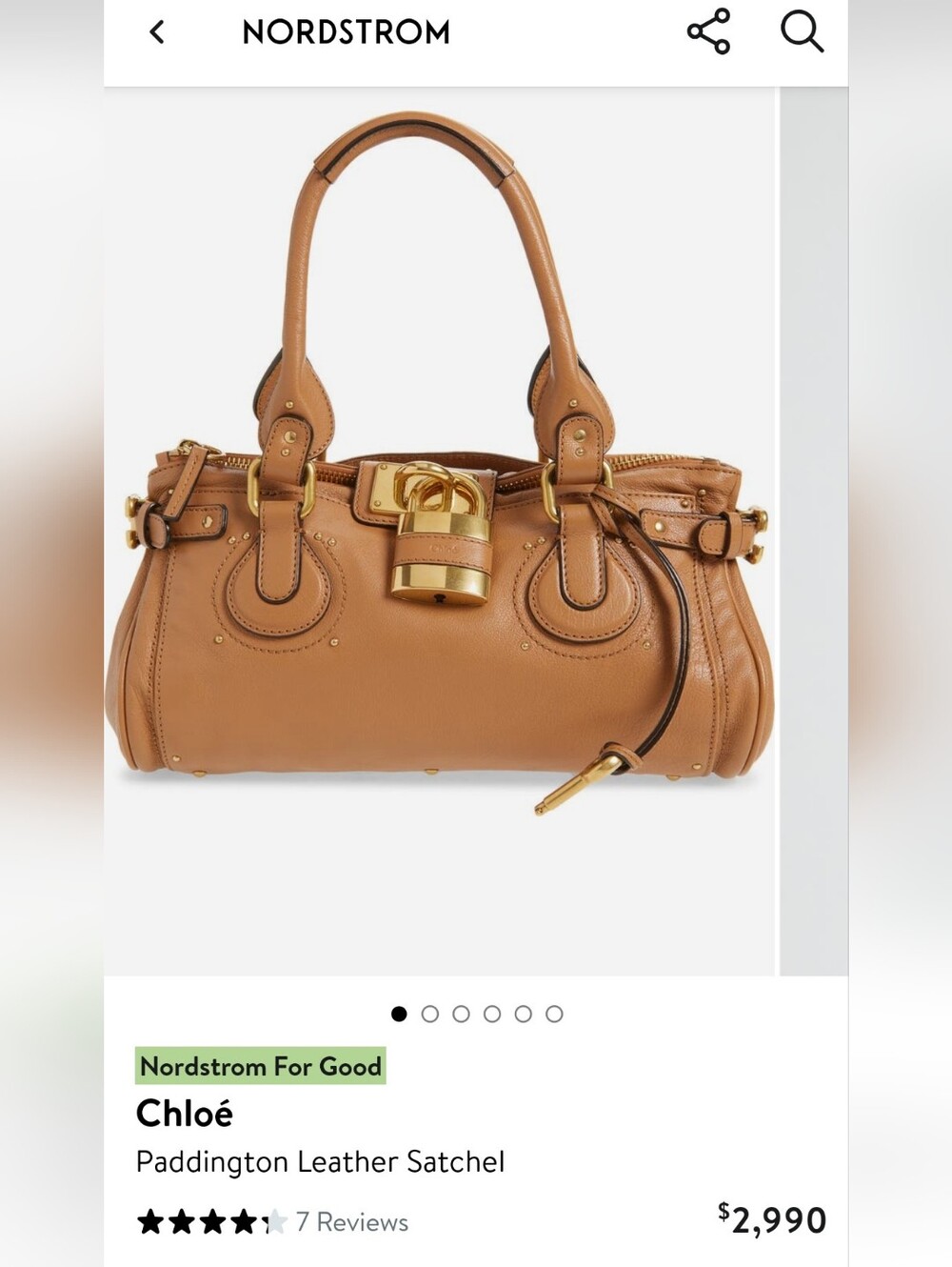 Chloe Paddington NWT color Mustang Brown - Picture 2 of 2